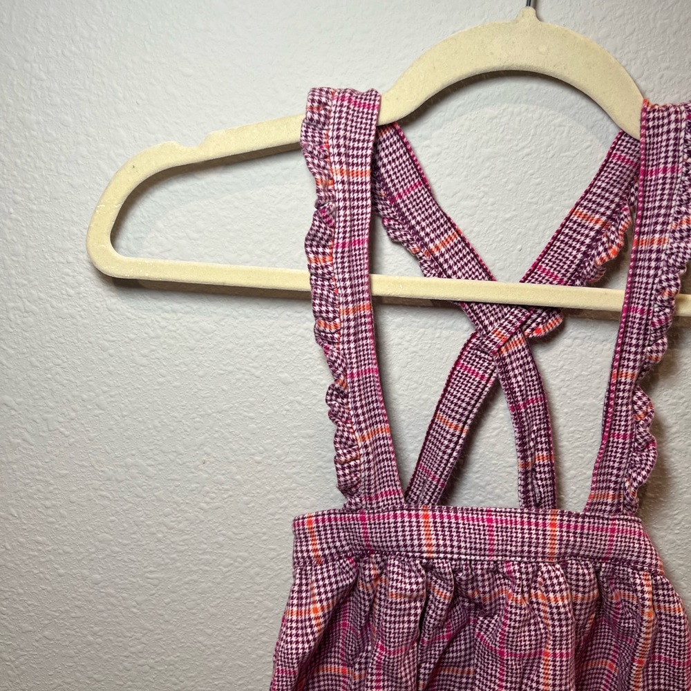 Toddler Girl Plaid Skirt With Suspenders Straps Size 4 - Picture 5 of 9